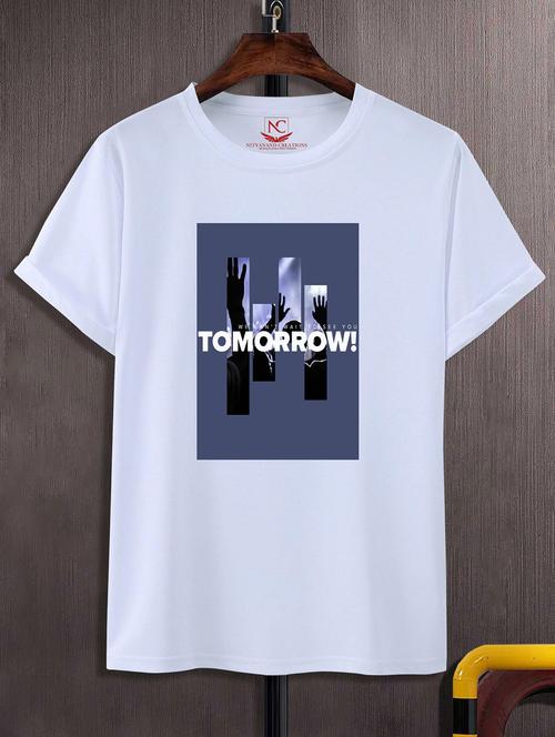 unisex white graphic printed t-shirt - 20843906 -  Standard Image - 0
