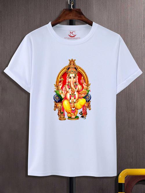 unisex white graphic printed t-shirt - 20844080 - Standard Image - 0