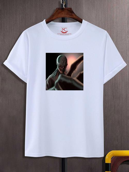 unisex white graphic printed t-shirt - 20844307 -  Standard Image - 0