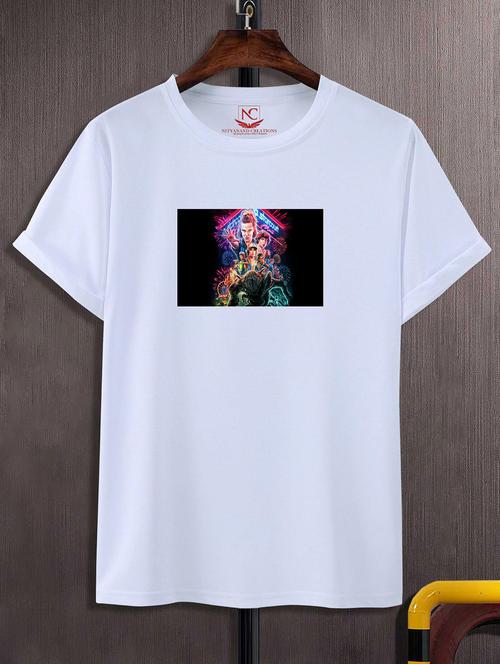 unisex white graphic printed t-shirt - 20844313 - Standard Image - 0