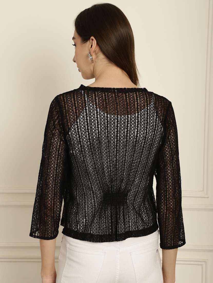 women self design net regular shrug - 20844422 -  Standard Image - 3
