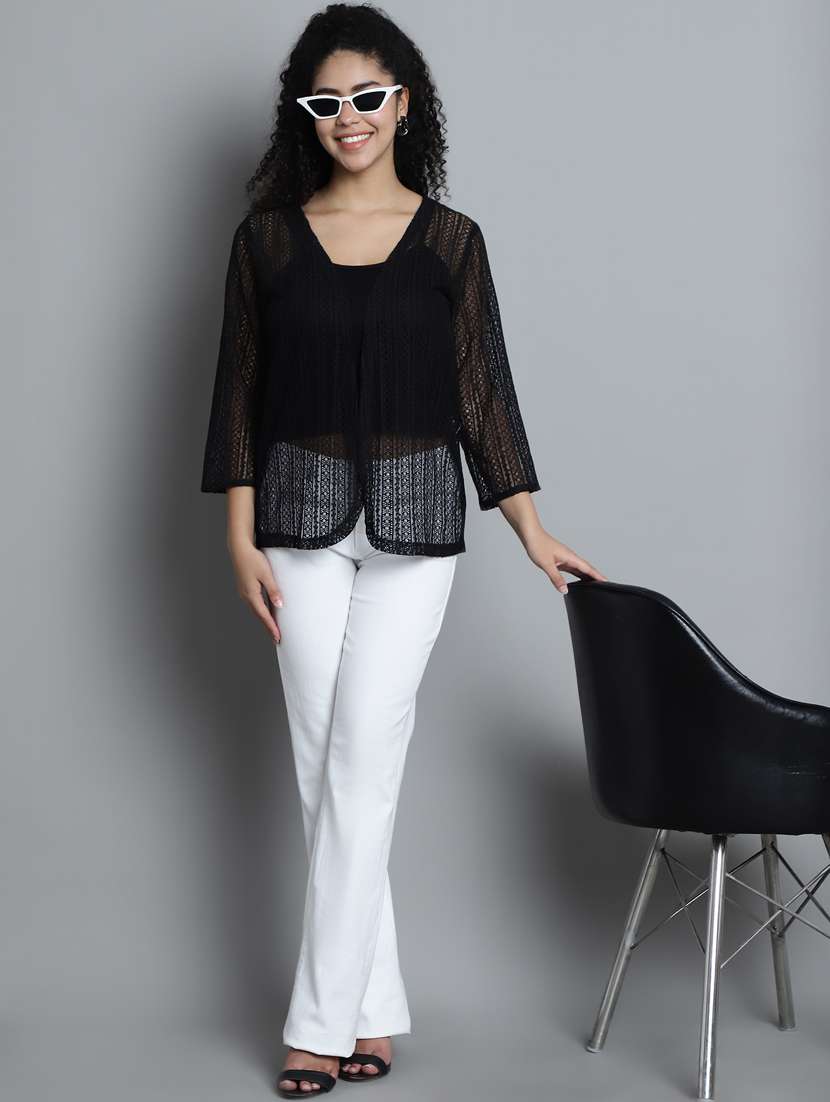 women self design net regular shrug - 20844429 -  Standard Image - 5