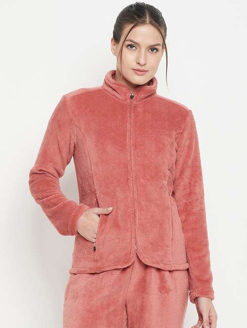peach fleece plain sweatshirt - 20844484 -  Standard Image - 0