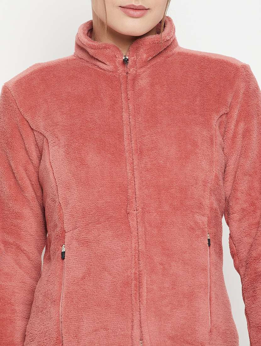 peach fleece plain sweatshirt - 20844484 -  Standard Image - 5