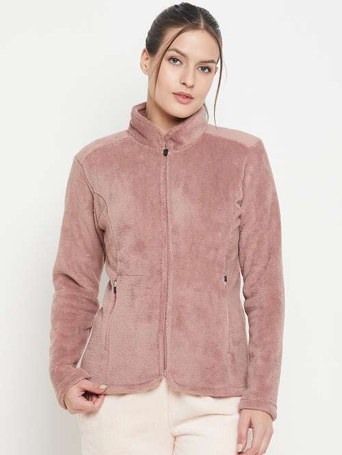 mauve fleece plain sweatshirt - 20844485 -  Standard Image - 0