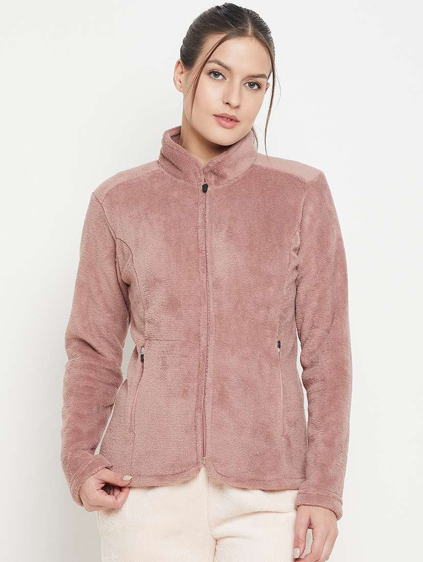 mauve fleece plain sweatshirt