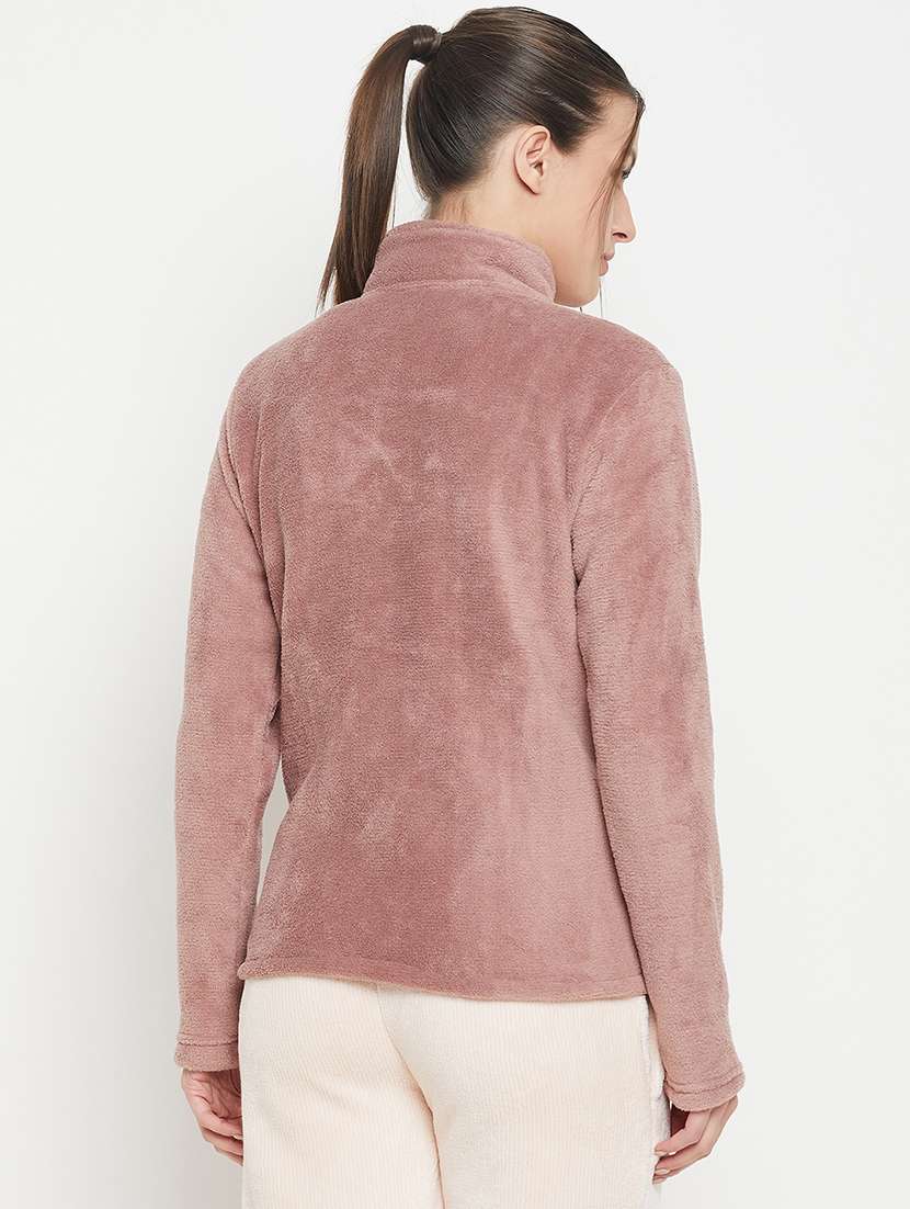 mauve fleece plain sweatshirt - 20844485 -  Standard Image - 3