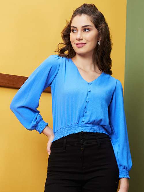 blue solid regular top - 20844600 -  Standard Image - 0