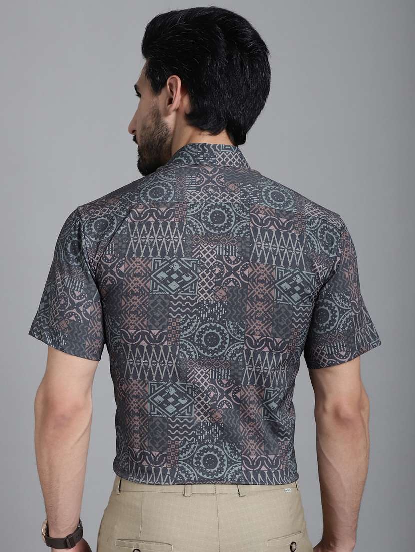 grey cotton formal shirt - 20844681 -  Standard Image - 3