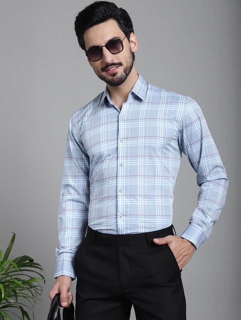 blue cotton formal shirt