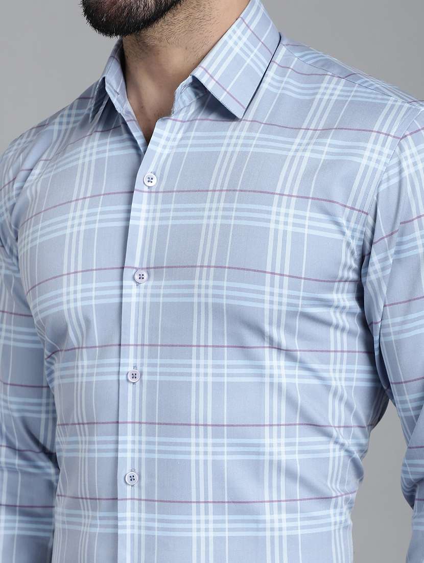 blue cotton formal shirt - 20844682 -  Standard Image - 5