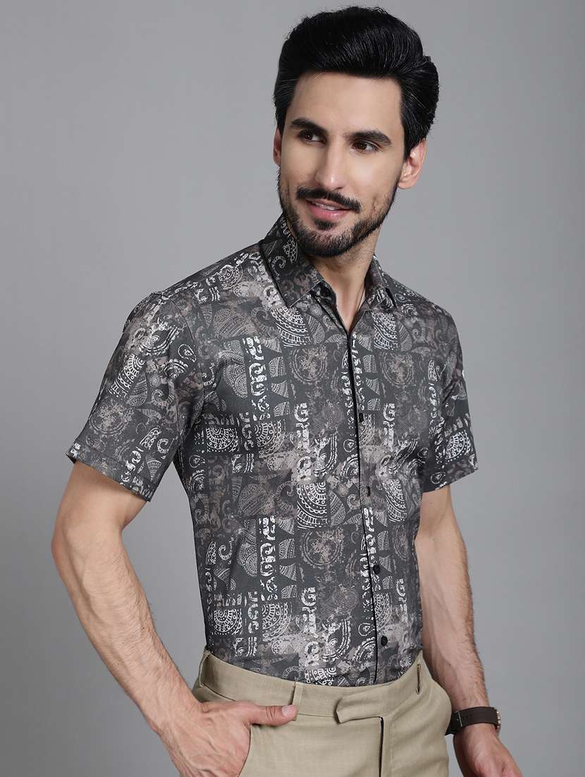 grey cotton casual shirt