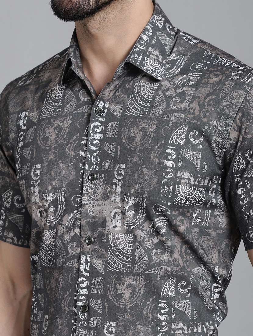 grey cotton casual shirt - 20844689 -  Standard Image - 5