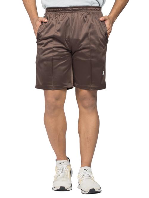 coffee brown polyester regular short - 20845146 - Standard Image - 0