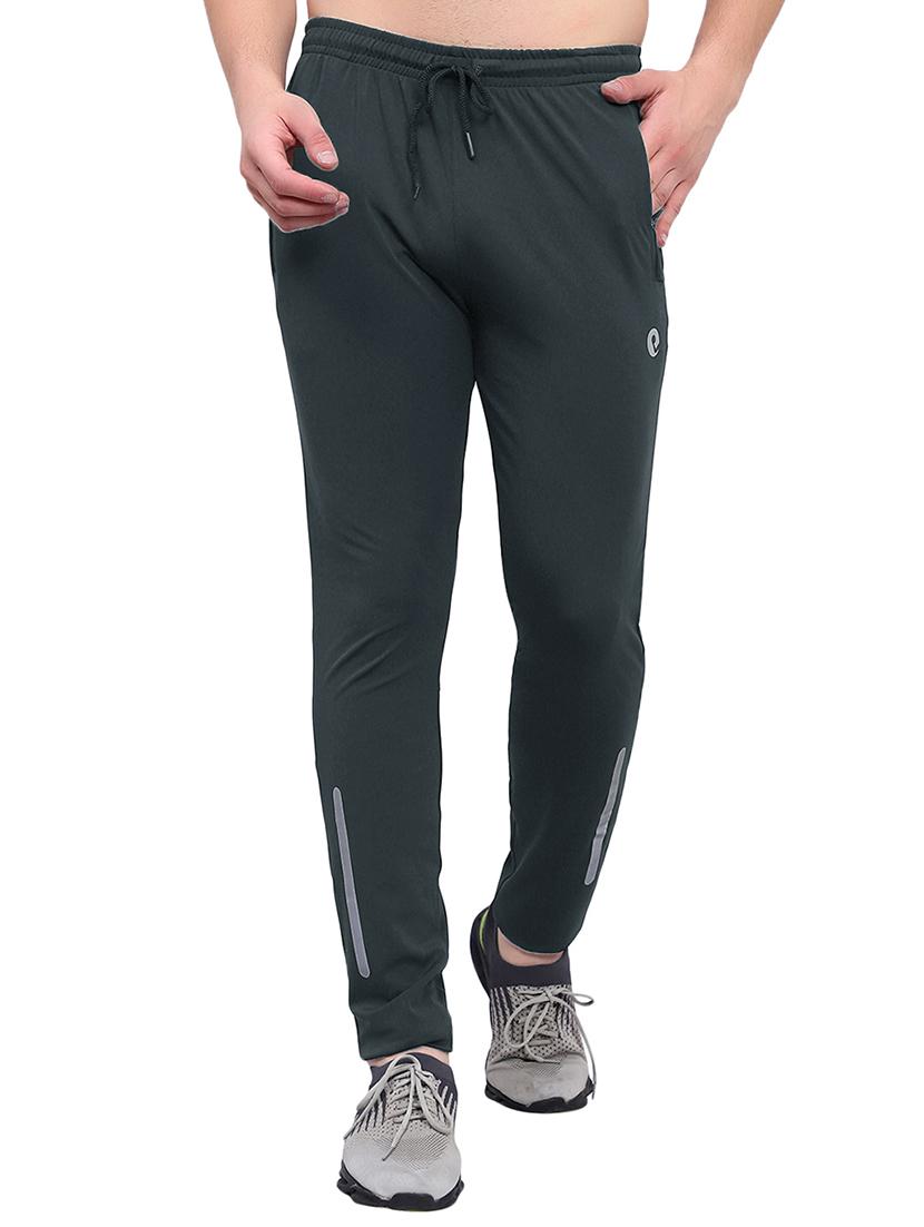 grey lycra blend  full length track pant - 20845200 -  Zoom Image - 0