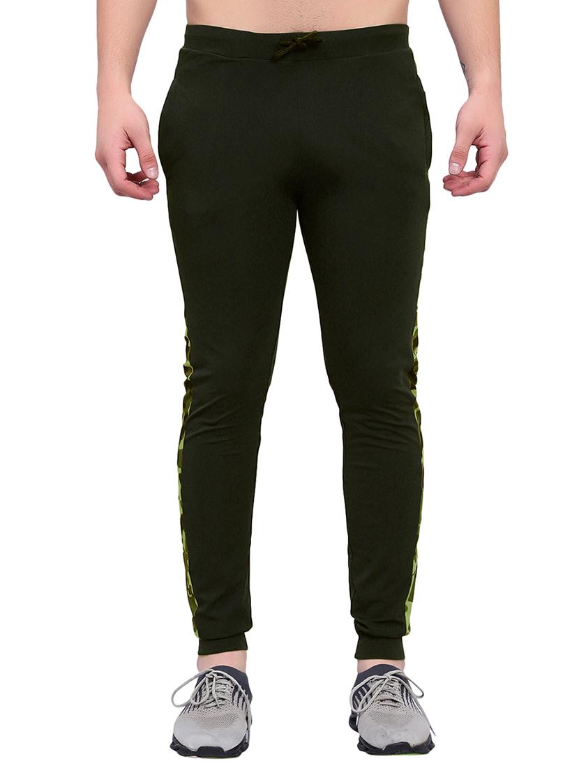 green lycra blend full length track pant - 20845203 - Zoom Image - 0