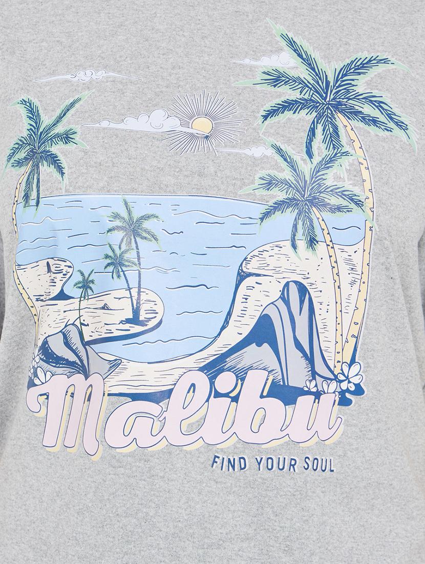 grey polyester chest printed t-shirt - 20845865 - Standard Image - 3