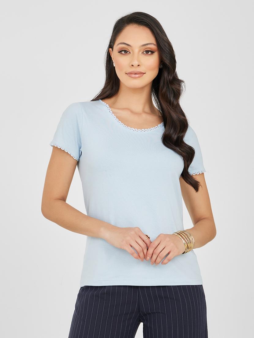 ai aqua cotton plain t-shirt - 20845940 - Zoom Image - 0