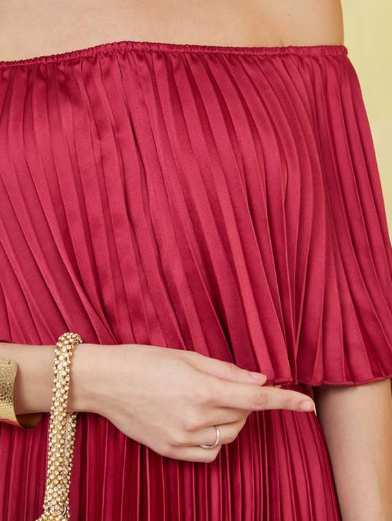 women red solid a-line dress - 20845984 -  Standard Image - 3