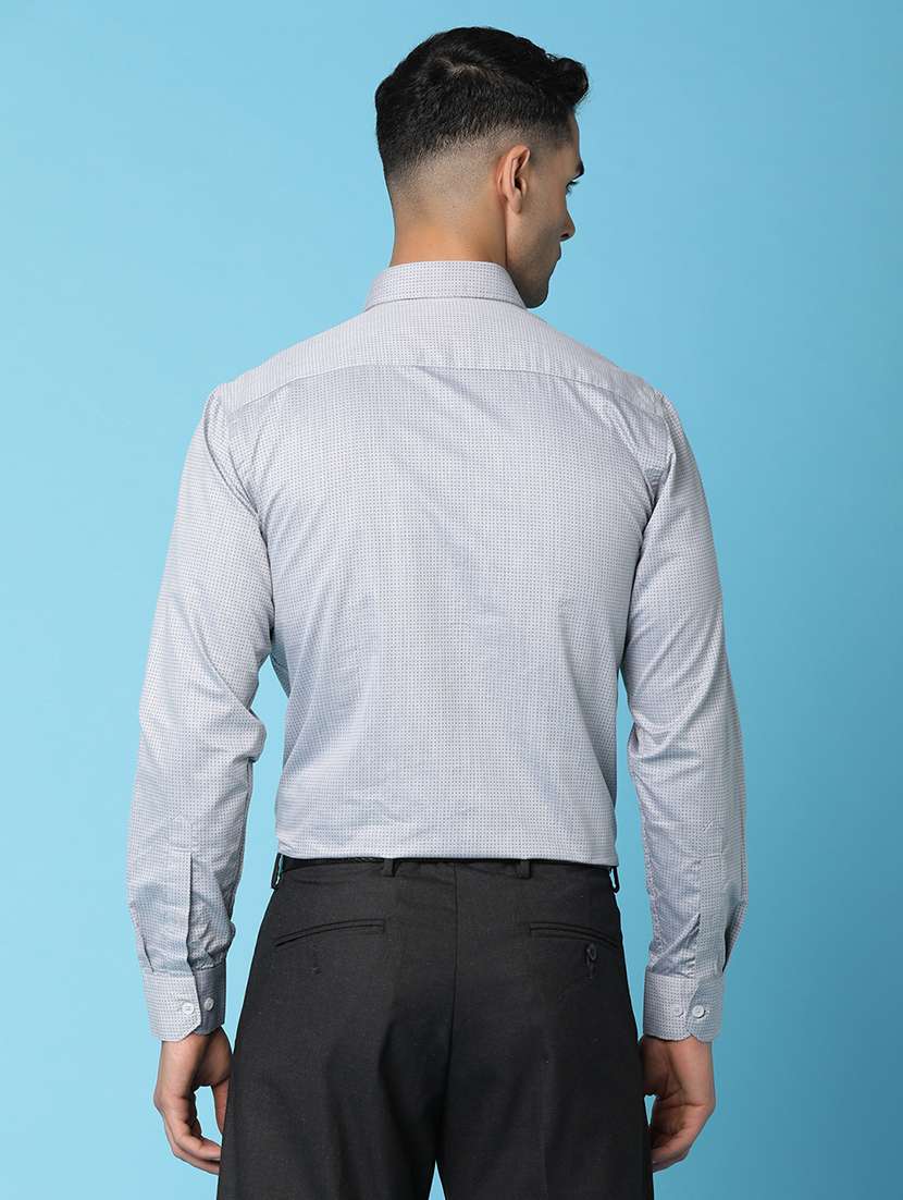 grey cotton formal shirt - 20846464 -  Standard Image - 3