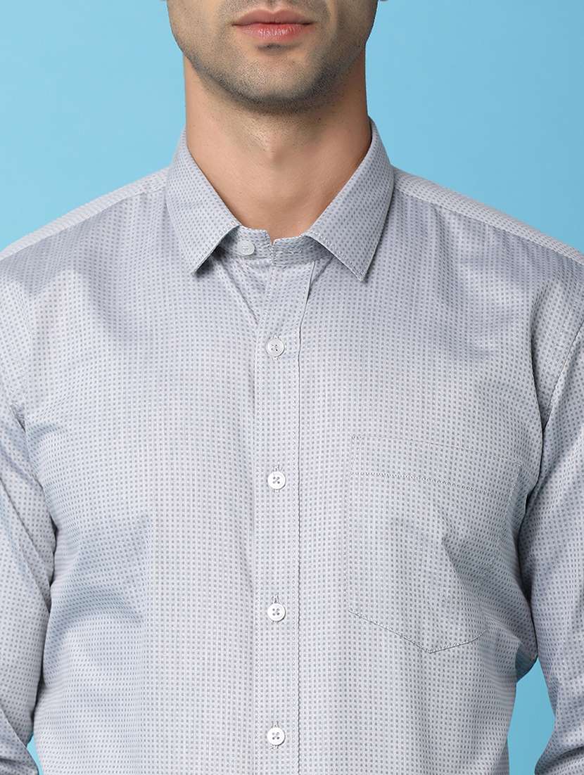 grey cotton formal shirt - 20846464 -  Standard Image - 5