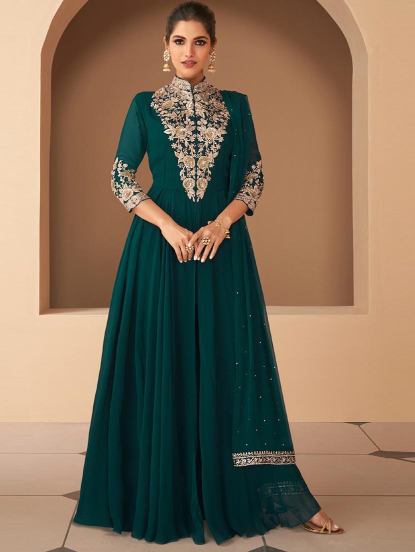 women green semi-stitched anarkali suits - 20846512 - Zoom Image - 0