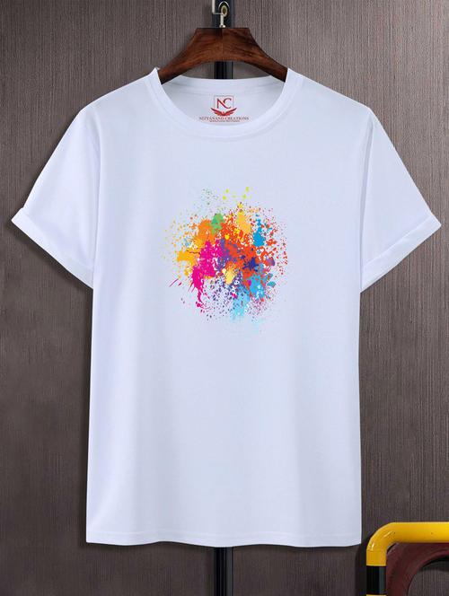 unisex white graphic printed t-shirt - 20846595 -  Standard Image - 0