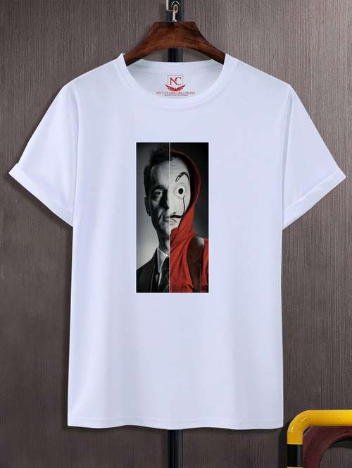 unisex white graphic printed t-shirt - 20846650 - Standard Image - 0