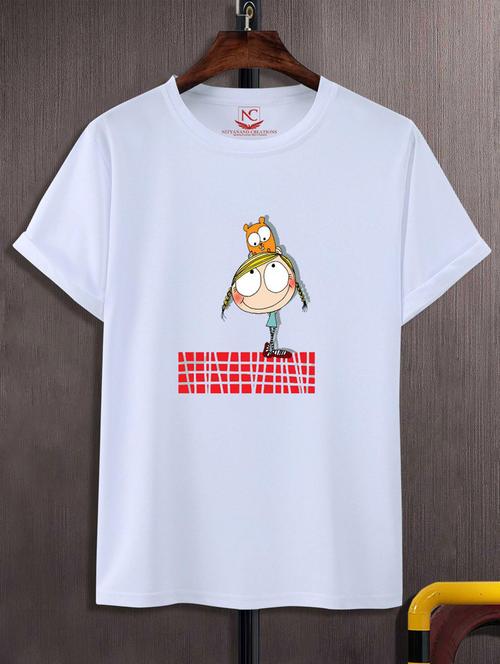 unisex white graphic printed t-shirt - 20846710 -  Standard Image - 0