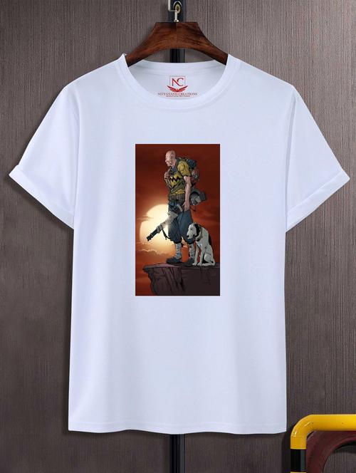 unisex white graphic printed t-shirt - 20846712 -  Standard Image - 0
