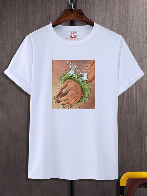unisex white graphic printed t-shirt - 20846724 - Standard Image - 0