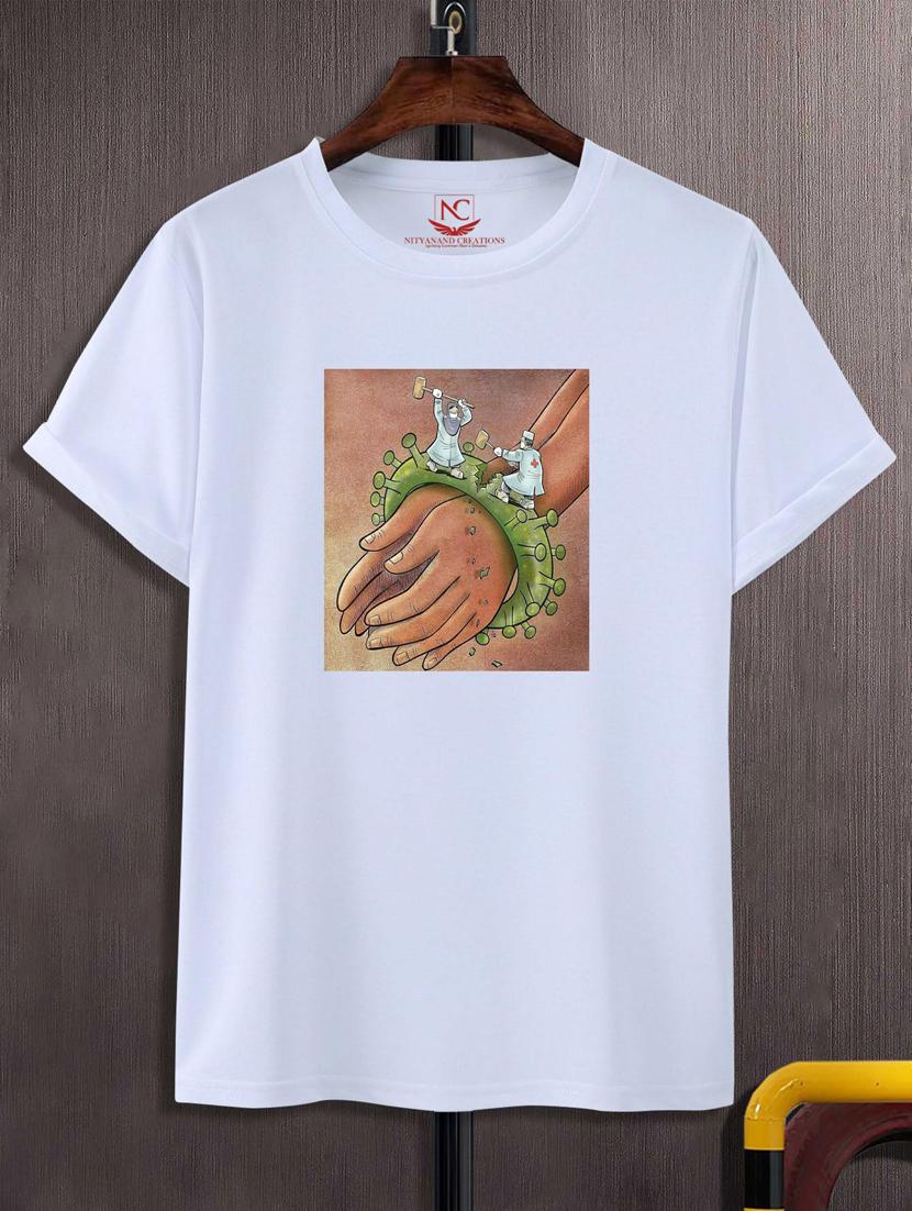 unisex white graphic printed t-shirt - 20846724 - Zoom Image - 0
