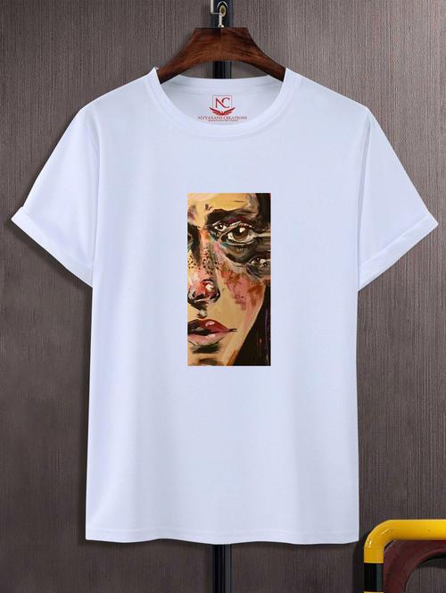 unisex white graphic printed t-shirt - 20846727 -  Standard Image - 0