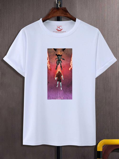 unisex white graphic printed t-shirt - 20846837 - Standard Image - 0
