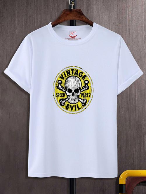 unisex white graphic printed t-shirt - 20846857 - Standard Image - 0