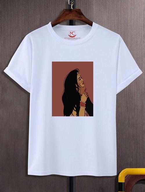 unisex white graphic printed t-shirt - 20846886 -  Standard Image - 0