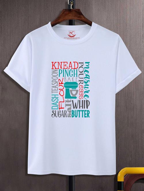 unisex typographic print t-shirt - 20846913 - Standard Image - 0