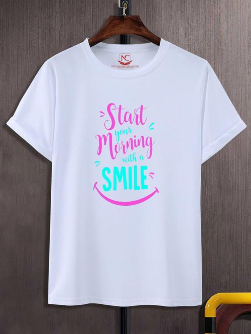 unisex typographic print t-shirt - 20846938 - Standard Image - 0