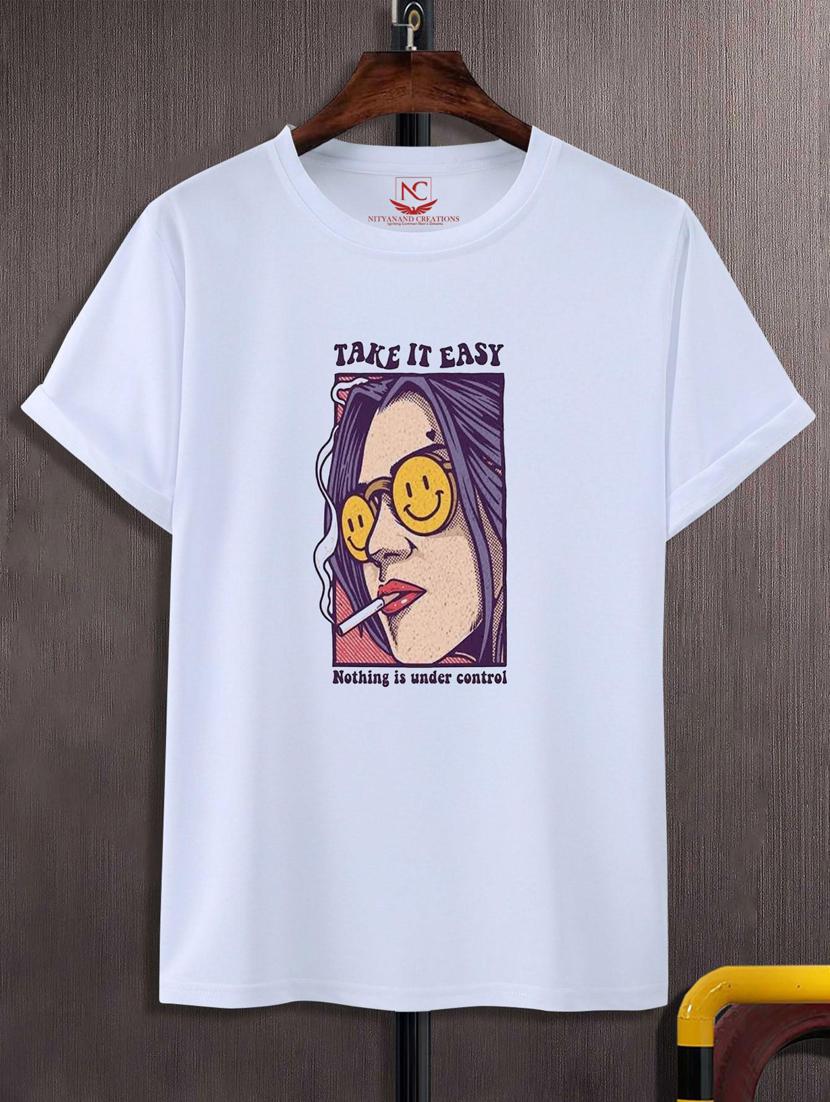 unisex white graphic printed t-shirt - 20847205 - Zoom Image - 0