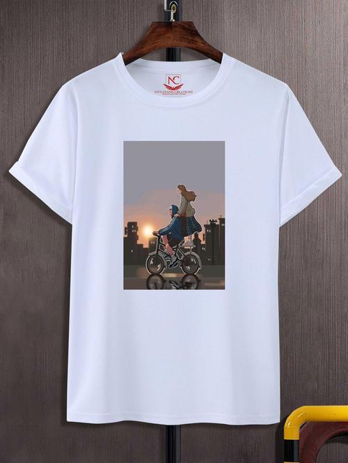 unisex white graphic printed t-shirt - 20847210 -  Standard Image - 0