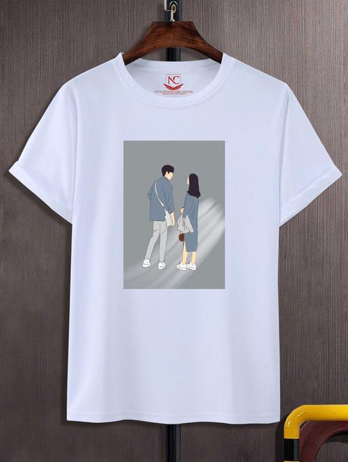 unisex white graphic printed t-shirt - 20847222 -  Standard Image - 0
