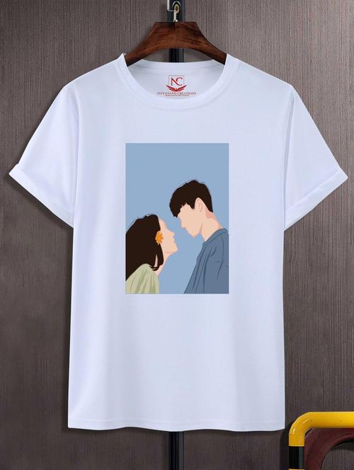 unisex white graphic printed t-shirt - 20847240 - Standard Image - 0