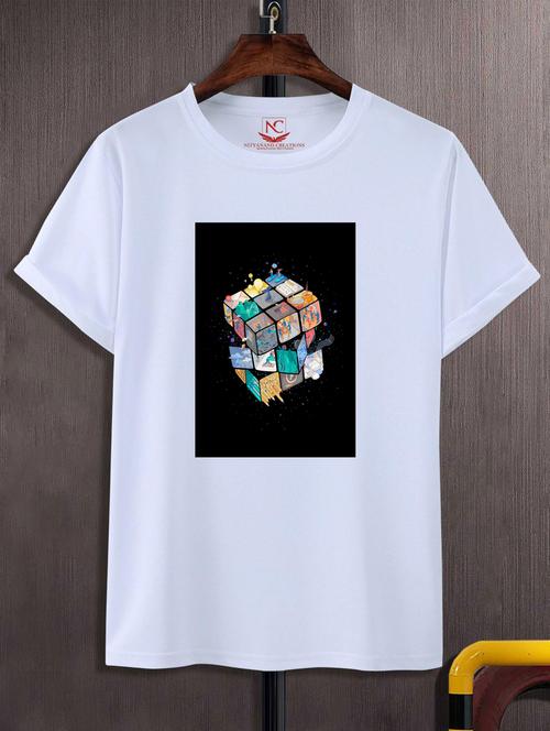 unisex white graphic printed t-shirt - 20847272 - Standard Image - 0