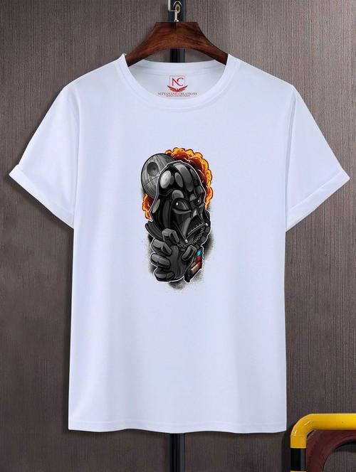 unisex white graphic printed t-shirt - 20847299 - Standard Image - 0