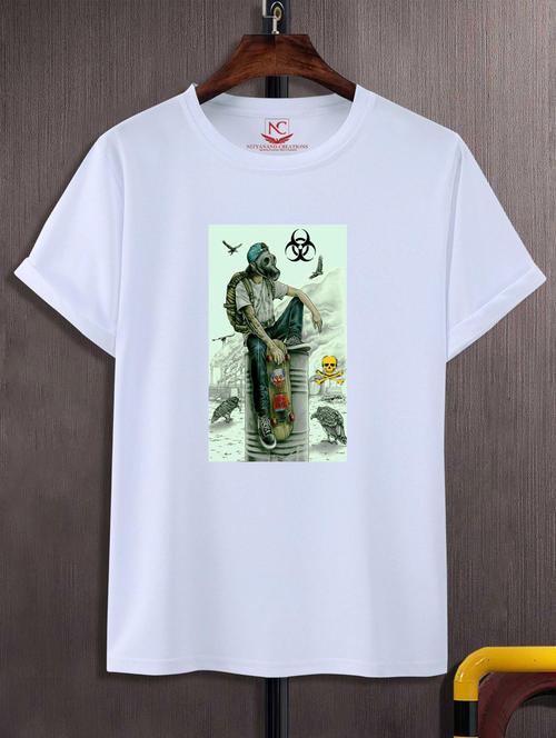 unisex white graphic printed t-shirt - 20847301 -  Standard Image - 0