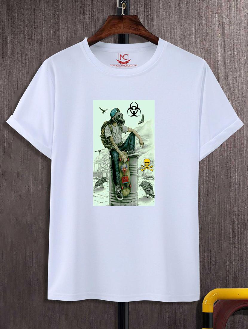 unisex white graphic printed t-shirt - 20847301 -  Zoom Image - 0