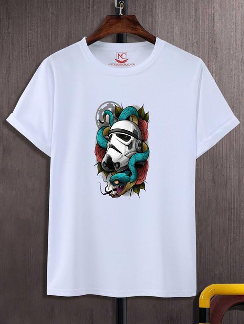 unisex white graphic printed t-shirt - 20847315 - Standard Image - 0