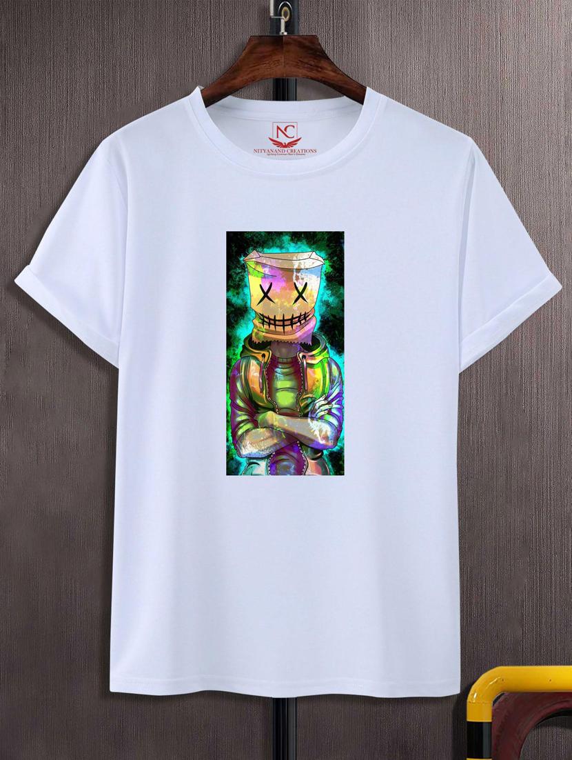 unisex white graphic printed t-shirt - 20847317 -  Zoom Image - 0