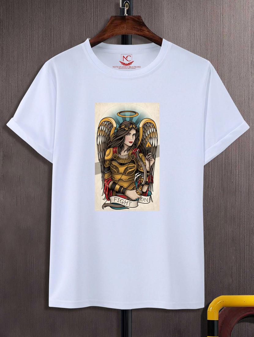 unisex white graphic printed t-shirt - 20847333 -  Zoom Image - 0