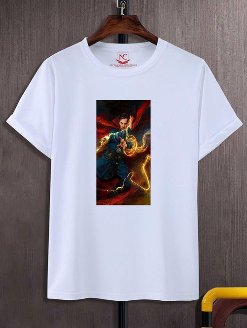 unisex white graphic printed t-shirt - 20847341 - Standard Image - 0